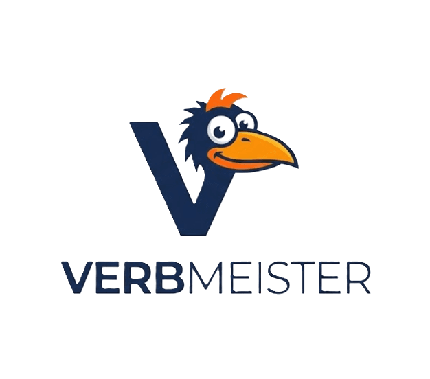 Verbmeister logo - a cute crow mascot